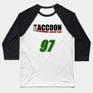 Raccoon Racer 97 Green Baseball T-Shirt